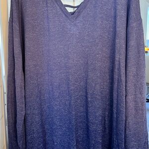 V-Neck Lightweight Knit Sweater - Purple